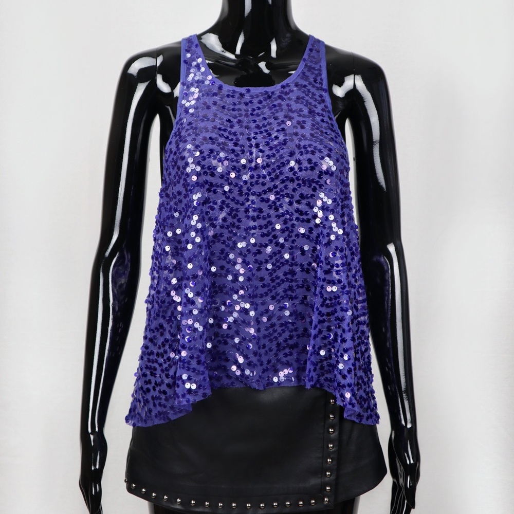 Free People Purple Sequin Top